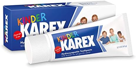Kinder Karex Hydroxyapatite Kids Toddler Toothpaste I Fluoride Free I Clinically Tested I 2.3 oz (Pack of 3)