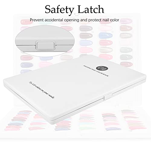 Nail Color Display Book Nail Swatch, C10 Plastic Nail Sample Display Book Nail Gel Color Card Book with Transparent Replacement Nails, No Need Pasting, No Need Glue (C10)