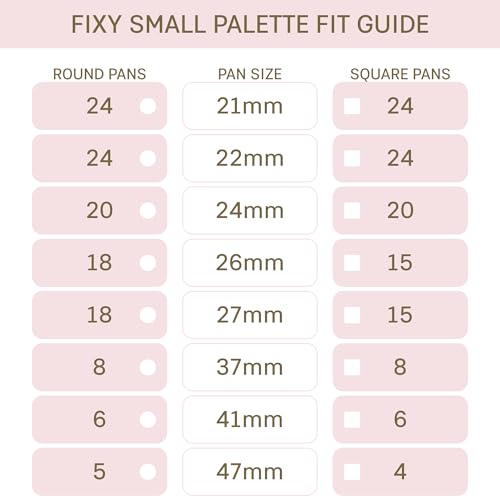 FIXY Magnetic Makeup Palette | Empty Refillable Organizer (5.7x4.3) with 20 Bonus 21mm Metal Pans - Travel Friendly for Eyeshadow, Blush, Foundation - Declutter & Organize