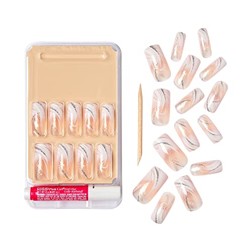 Gold Finger Gel Glam Design Nails (3 PACK)