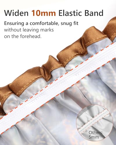 mikimini Large Shower Cap for Women Long Hair,2PCS,Mystery Shower Caps with Brown Lace, Reusable Waterproof Bathing Shower Hat