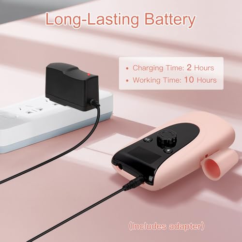 Rechargeable Professional Nail Drill Machine - Madenia 35000 RPM Portable Electric Nail File E File for Acrylic Gel Nails, Manicure Pedicure Polishing Tools with Display Screen, Pink