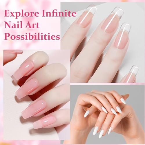 Acrylic Nail Kit with liquid Monomer,6colors Acrylic powder,UV Lamp for Beginners with Everything Nail Supplies（White）