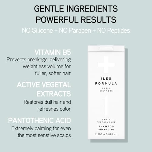 ILES FORMULA Shampoo - Sulfate, Paraben & Silicone Free - Deep Cleanse, Volumize, Detangle + Stops Breakage, Color & Extension Safe, with Macroloba Oil, Silk & Root Juices, 6.8 Fl Oz (200 ML)