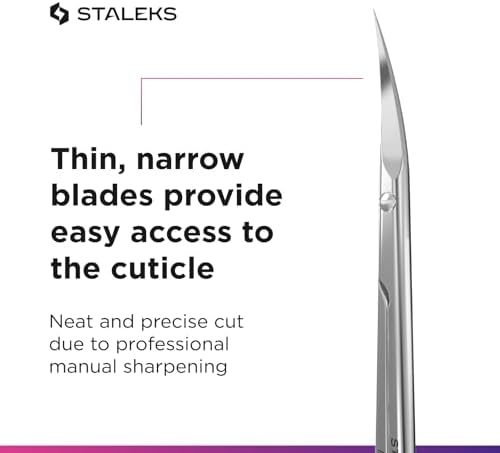 STALEKS Pro Expert 50 Type 3 Cuticle Scissors – Premium Quality Manicure Scissors – Stainless Steel Curved Scissors for Cuticles – Long Lasting Beauty Scissors for Cuticle Nail Care