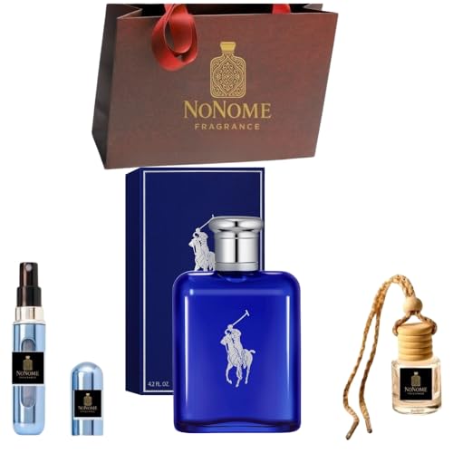 DESİGNER BRAND COLLECTİONS- 3 Pieces Set Bundle With polo blue cologne for men Eau de Toilette 4.2 OZ - 5ml Refillable Perfume Atomiser- Hanging Car Smells-Fragrance Gift Set for Men