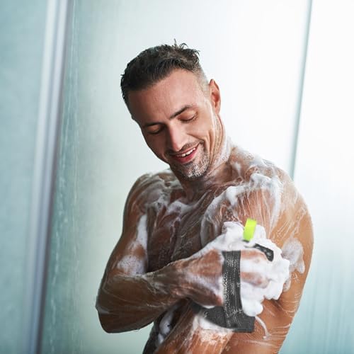 MIG4U Exfoliating Body Scrubber Sponge Exfoliate Dead Skin Bath Sponge for Shower, Luxury Foaming Skin Scrubber for Women Men, 3 Pack Classical