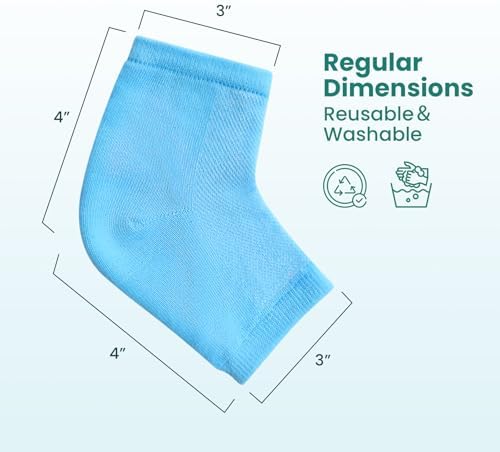 Moisturizing Heel Socks for Cracked Heel Treatment - Promifun 2 Pairs Moisturizer Socks for Dry Cracked Feet - Cracked Heel Repair - Heel Socks for Women & Men (Blue & Pink)