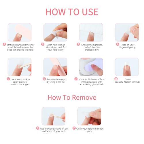 Patriotic Semi-Cured Gel Nail Strips Kit - 4th of July Nail Art Designs with 20 Salon-Quality Stickers, Easy DIY Manicure at Home (UV/LED Lamp Required)