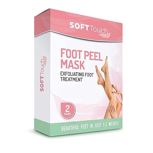 Dermora Soft Touch Foot Peel Mask - Pack of 2 Feet Peeling Masks for Dry, Cracked Heels & Calluses - Exfoliating Foot Mask Peel for Baby Soft Skin (Original)