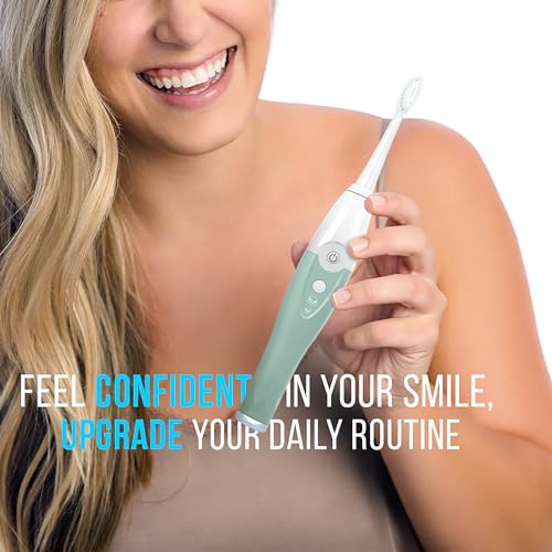 TAO Clean UV Sanitizing Sonic Toothbrush and Cleaning Station, Electric Toothbrush, Dual Speed Setting, Seaglass Green