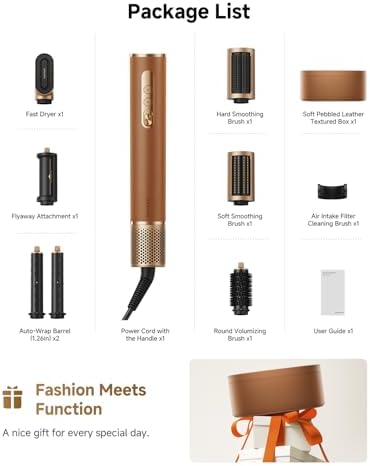 DREAME AirStyle Pro 7-in-1 Hair Styler & High Speed Dryer | Magnetic Attachments for Curling, Smoothing, Volumizing | Fast Drying, Frizz Control, Cool Shot | Luxury Leather Package
