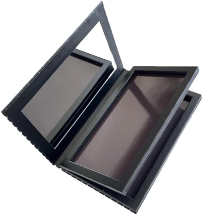 Double Layer Book Shape Empty Magnetic Eyeshadow Makeup Palette with Mirror and 20pcs Adhesive Stickers, Sliver Stars Cover, Fits Standard and Deep Pans (Not Included Eyeshadows)