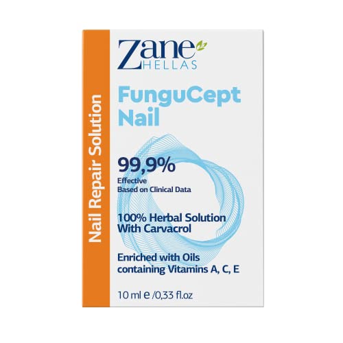 Zane Hellas FunguCept Nail Solution. Nail Solution for Discolored, Thickened, Crumbled Nails. Visible Results in 4 Weeks 0.33 oz -10ml