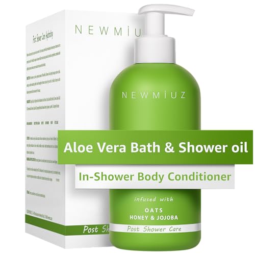 Aloe Vera In Shower Body Conditioner Natural Post Shower Care Moisturizer for Body Legs Soothing Bath Oil Honey Oats Jojoba Self Care Spa Gift