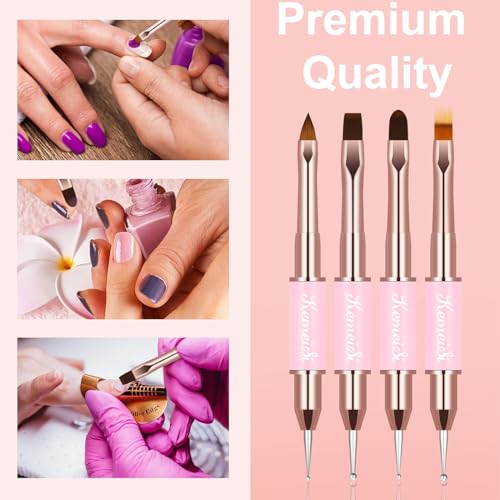 Nail Art Brush Set, 9PCS Double-Ended Acrylic Liner Brush Dotting Pen for Gel Polish, Nail Design Tools for Professional Manicure DIY Home Salon
