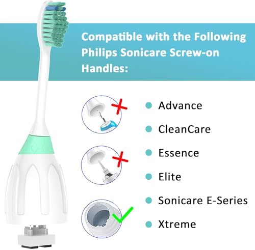 Replacement Toothbrush Heads for Philips Sonicare E-Series Essence Xtreme CleanCare and Other Screw-on Electric Brush Head Multi-Color Rings 6 Packs