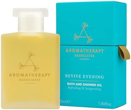 Aromatherapy Associates Revive Evening Bath and Shower Oil – Natural Hydrating Oil with 3 Essential Oils to Refresh Mind, Body, and Spirit (1.86 oz)