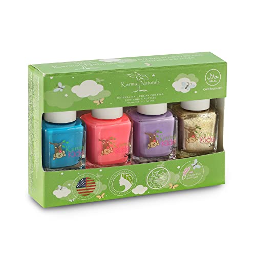 karma organic Certified Halal Kids Set Vegan and Cruelty Free Nail Polish - Pack of 4