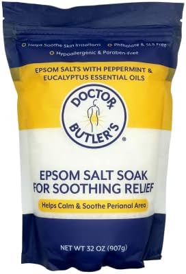Doctor Butler’s Epsom Salt Soak – Sitz Bath Salts for Hemorrhoids Relief for Men and Women, Soothes and Provides Natural Relief Associated with Hemorrhoids (32 oz)