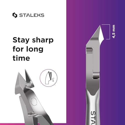 Staleks Pro Professional Cuticle Nippers SMART 10 – 7mm Blade Cuticle Trimmer Stainless Steel Ergonomic Grip Sharp & Durable Ideal for Manicure