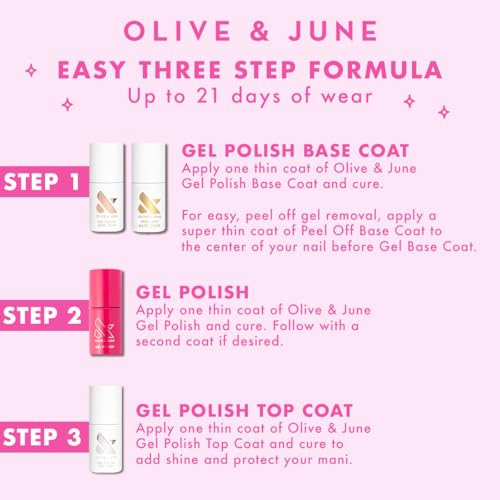 Olive & June Gel Polish | Longest-Lasting Formula | Up to 21 Days of Wear | Damage-Free Removal | Salon-Quality Manicure, Pedicure at Home | Vegan, Cruelty-Free | The Queen Takes Her Tea with Milk