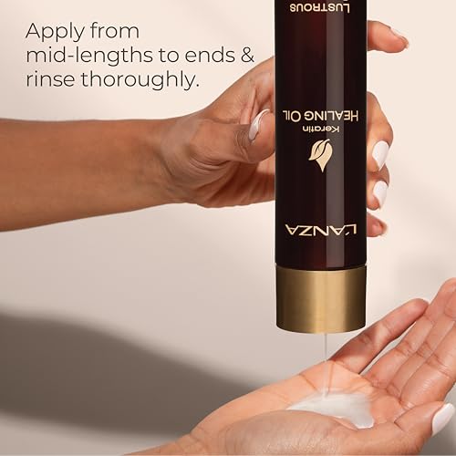 L'ANZA Keratin Healing Oil Lustrous Conditioner, Deep Conditioner for Dry Damaged Hair, Boosts Shine, Strength and Hair Health, Repair Damage and Prevent Frizz, Sulfate Free, Cruelty Free