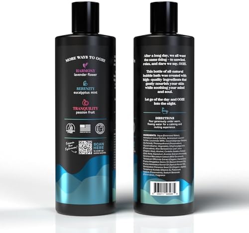 OOZE Eucalyptus Mint Bubble Bath (473ml) - Bubble Bath for Women Relaxing, Clean, Crisp & Refreshing - Self-Care & Wellness - Zero Parabens, Cruelty-Free, Made in The USA