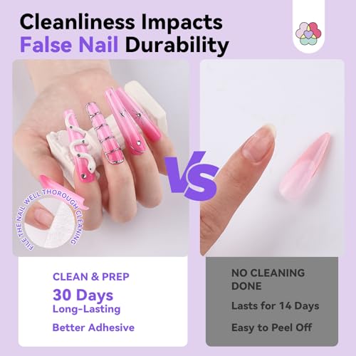 SAVILAND Pro Solid Nail Glue Gel & Remover Kit: 30 Days Long Lasting Gel Glues 20 g Strong Bond Gel Glues for Nails with 60 ml Quick Press On Nails Remover & Mini Nail Lamp for Press Ons
