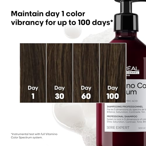L'Oréal Professionnel Paris Vitamino Color Spectrum Shampoo - Maintains Day 1 Color Vibrancy, Provides Ultra High Glass Shine For All Colored Hair, Gently Cleanses & Nourishes, Color Toning Shampoo