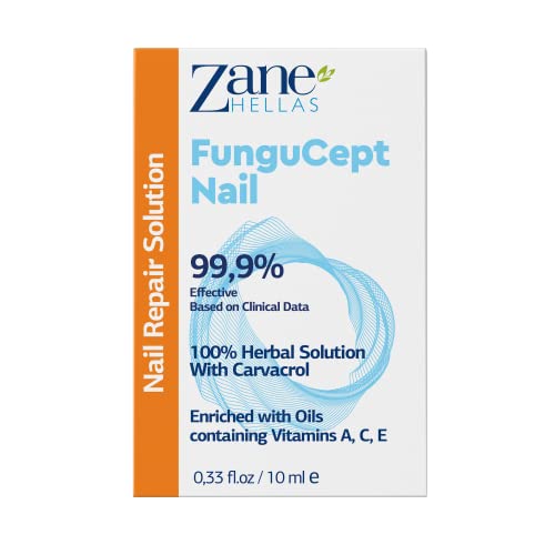 Zane Hellas FunguCept Nail Solution. Nail Solution for Discolored, Thickened, Crumbled Nails. Visible Results in 4 Weeks 0.33 oz -10ml