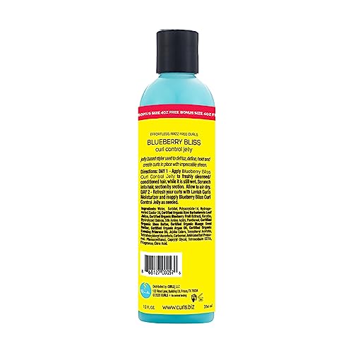 Curls Blueberry Bliss Control Jelly - 12 oz, Define & Defrizz, Wash and Go's, Twist Outs & Braid Outs, for Wavy, Curly, and Coily Hair Types