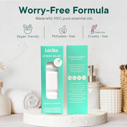 Stress Relief Steamer - Aromatherapy with Pink Grapefruit, Peppermint, Lemongrass and Rosemary - Calming and Relaxing for Anxiety Relief, Spa Aromatherapy Hot Tub - Must-Haves for Women and Men