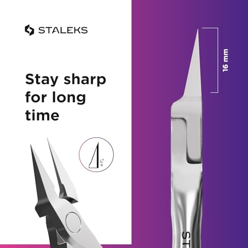 STALEKS PRO EXPERT Handmade 61 NE-61-16 High End Ingrown Nail Nippers 5.12 INCH 16 MM Made in Europe