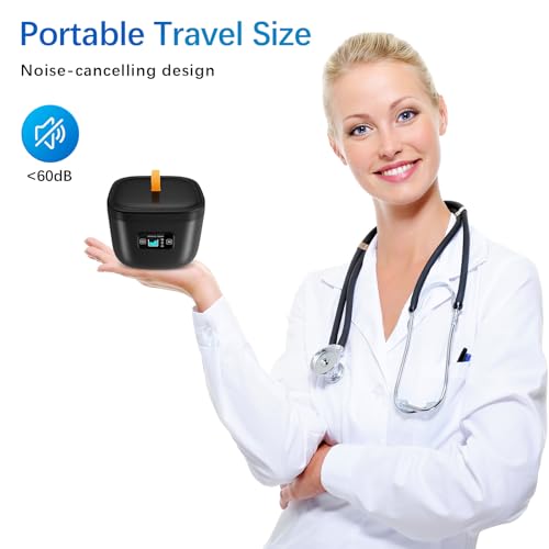 Retainer Cleaner Machine - 255ML Ultrasonic Denture Cleaner for Aligner Mouth Guard Toothbrush Ring Diamond, 45kHz LED Light Sonic Cleaning Machine for Jewelry, Dental Appliances