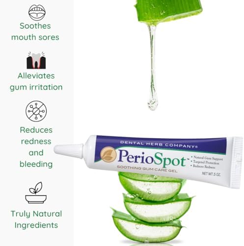 Dental Herb Company - PerioSpot Mouth Sore and Gum Care Gel - Soothes and relieves discomfort from Canker sores and Gum Irritation (.5 oz.)