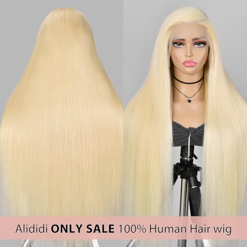 Alididi 30Inch 613 13x6 Lace Front Wig Human Hair 200 Density 613 Lace Front Wig Human Hair Blonde Wig Human Hair Straight Lace Frontal Wig Human Hair Pre Plucked With Baby Hair (613 Blonde Wig)
