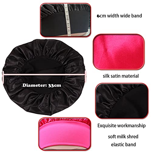 Customize Satin Bonnet Silk Hair Bonnet for Sleeping Black Women, 10 PCS Custom Private Logo Hair Wrap Cap (Logo on top, Coffee)