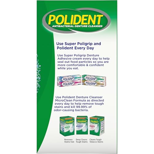Polident Overnight Whitening Denture Cleanser Tablets - 84 Count (Pack of 3)