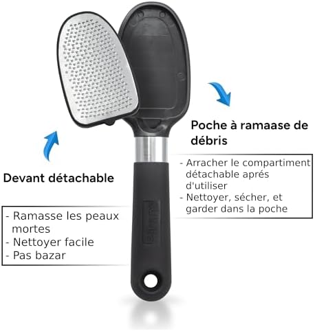 Rikans Foot File Foot Rasp Callus Remover Dead Skin Remover Double Sided Foot Scrubber Foot Care Pedicure Tool to Remove Hard Skin Can Be Used Wet or Dry Skin High Grade Stainless Steel File