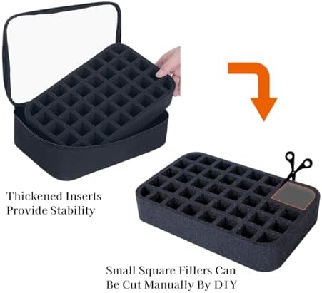 Small Clear Nail Polish Organizer Holds 40 bottles(15ml-0.5fl.oz) Nail Polish Case Multifunctional Nail Polish Bag organizer, Cosmetic Travel Makeup Bags for Women Black