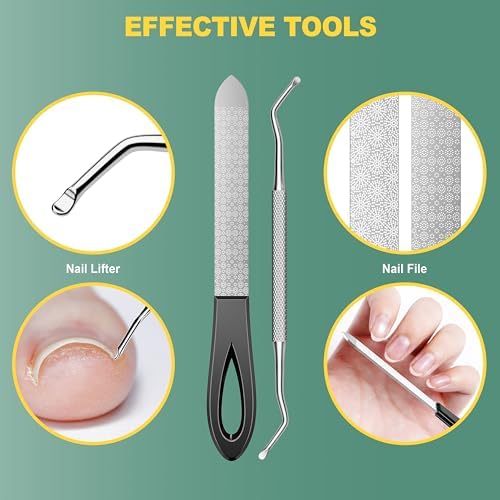 Nail Clippers for Seniors, CLPPNA Wide Jaw Fingernail Clippers and Angled Head Toenail Clippers for Thick Nail, 4 Pack Professional Nail Clippers for Men, Women&Pregnant, Black