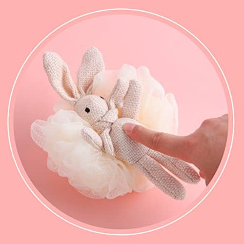 Loofah for Kids Bath Sponge for Kids Loofah Girls Cute Animal Bunny Gift Set - Pink, White, Grey - Shower Loofah for Women Yisella