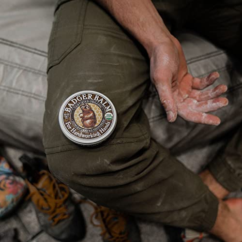 Badger Balm Unscented, 100% Organic Olive Oil & Beeswax, Fragrance Free Hand Cream, Long Lasting Sensitive Skin Moisturizer, 2 oz Tin, 2-Pack