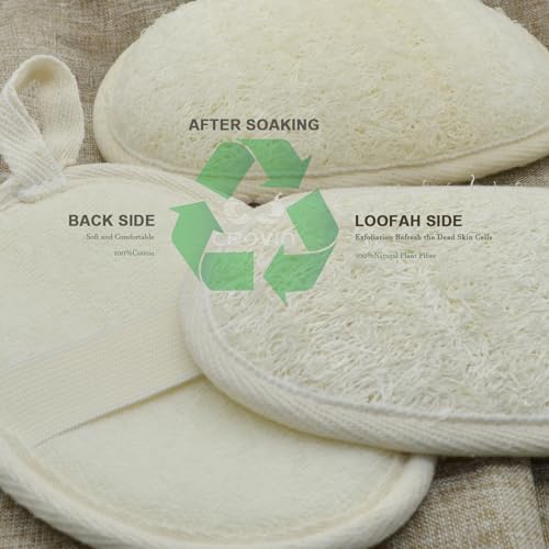 Natural Loofah Exfoliating Body Scrubber, Made with Natural Shower Loofah Sponge for Men and Women’s SPA - Pack of 6 Exfoliating Loofah Sponge Package,Perfect for Bath Shower