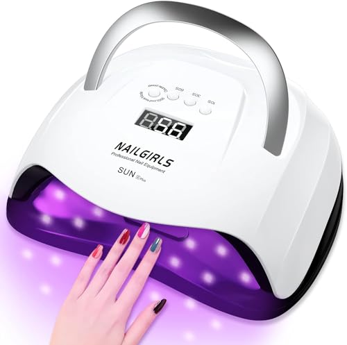 NAILGIRLS UV LED Nail Lamp,168W Fast Curing LED UV Light for Gel Nails with 4 Timer Setting Auto Sensor,Nail Dryer for Fingernail and Toenail,Salon Home Nail Art