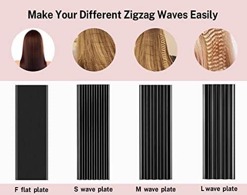 Pulla Hair Straightener and Crimper - 4 in 1 Tourmaline Ceramic Flat and Curling Iron for Hair Styling with Adjustable Temperature - Salon High Heat 320°F - 430°F for All Hair Types