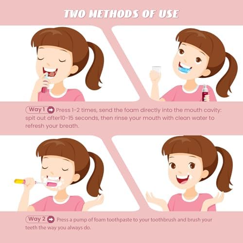 Fluoride Free Foam Kids Toothpaste - ELOTAME Toddler Natural Whitening Toothpaste with Mix Mint Flavor, Organic Travel for U Shaped Toothbrush