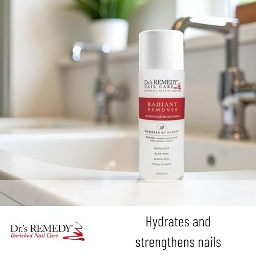 Dr.'s Remedy Organic Nail Polish Remover - Natural and Plant-Based Strengthener for Nails and Cuticles Nontoxic Moisturizing and Hydrating Non-irritating