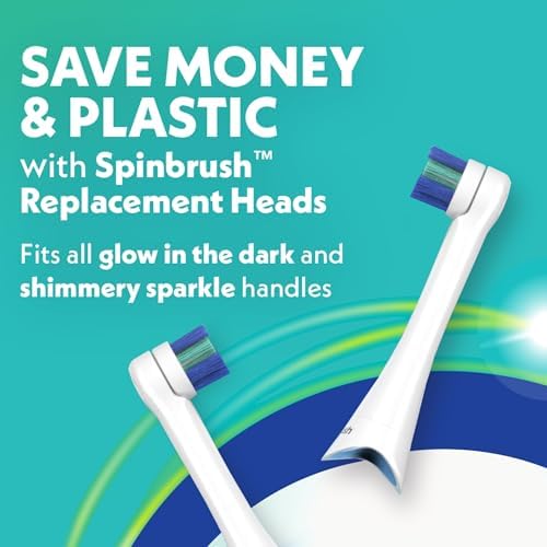 Spinbrush Kids Electric Toothbrush, Glow in The Dark, Battery-Powered